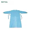 blue color disposable nonwoven isolation gown for dental clinic