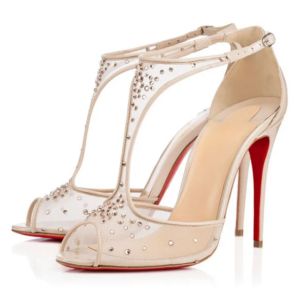 Custom Made rhinestone wedding shoes crystal cover mesh high heels patent leather strapy pumps sapato feminino alto