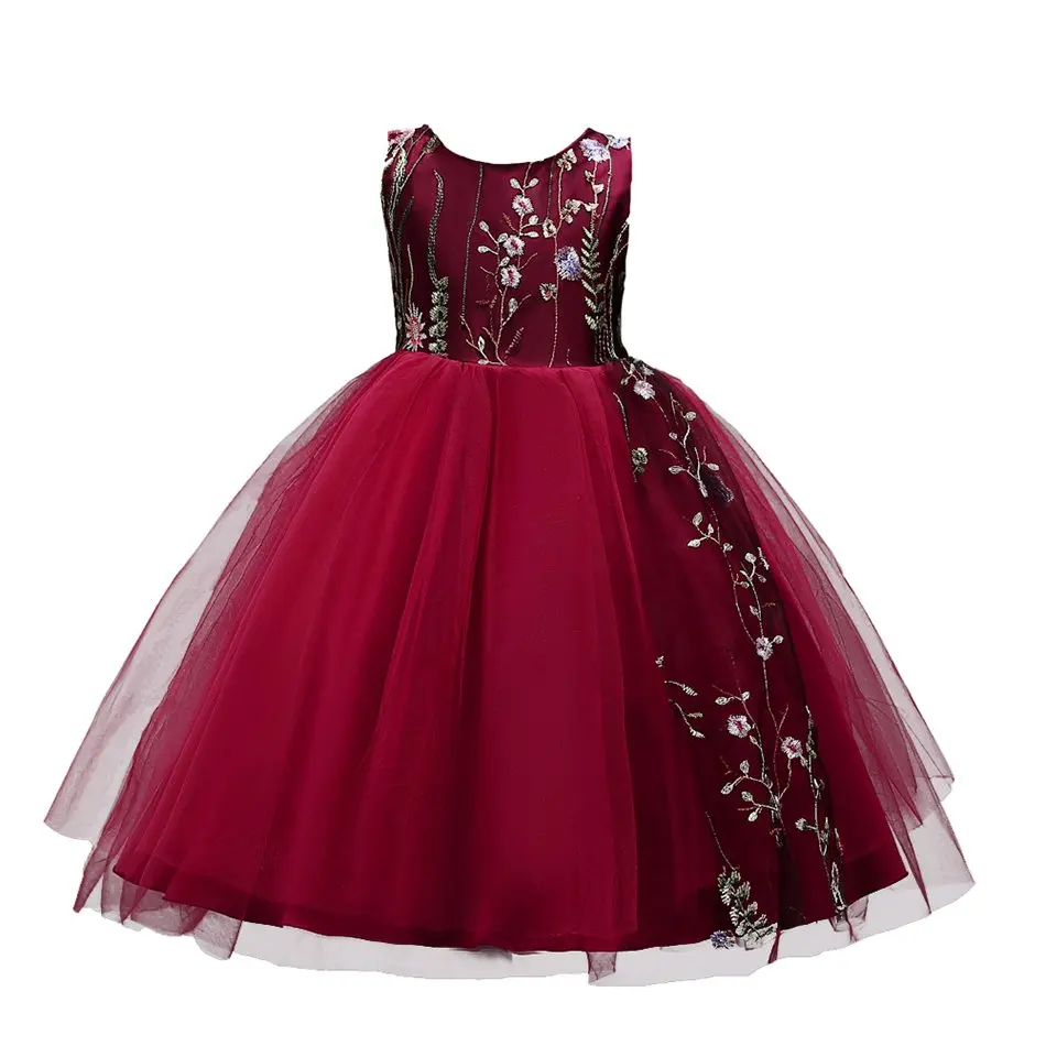 Girls Floral Embroidery Princess Dress Solid Color Mid-Calf Mesh Sleeveless Wedding Party evening Dress, As picture
Girls Floral Embroidery Princess Dress Solid Color Mid-Calf Mesh Sleeveless Wedding Party evening Dress, As picture