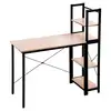 Modern Style Computer Desk with 4 Tier Wood Shelves Study Writing Table PC Laptop Table for Home Office