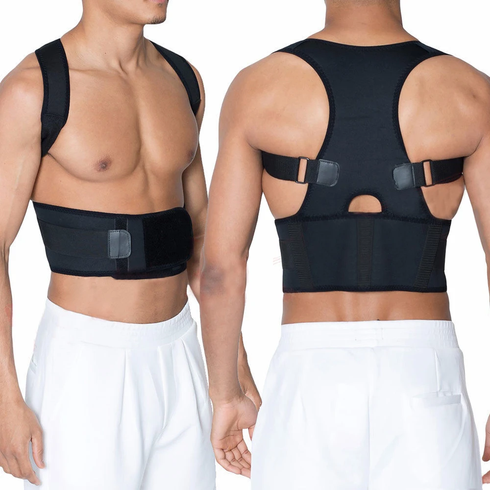 High quality comfortable adjustable support shoulder brace women men medical no trace back posture corrector, Black white blue pink customized
High quality comfortable adjustable support shoulder brace women men medical no trace back posture corrector, Black white blue pink customized