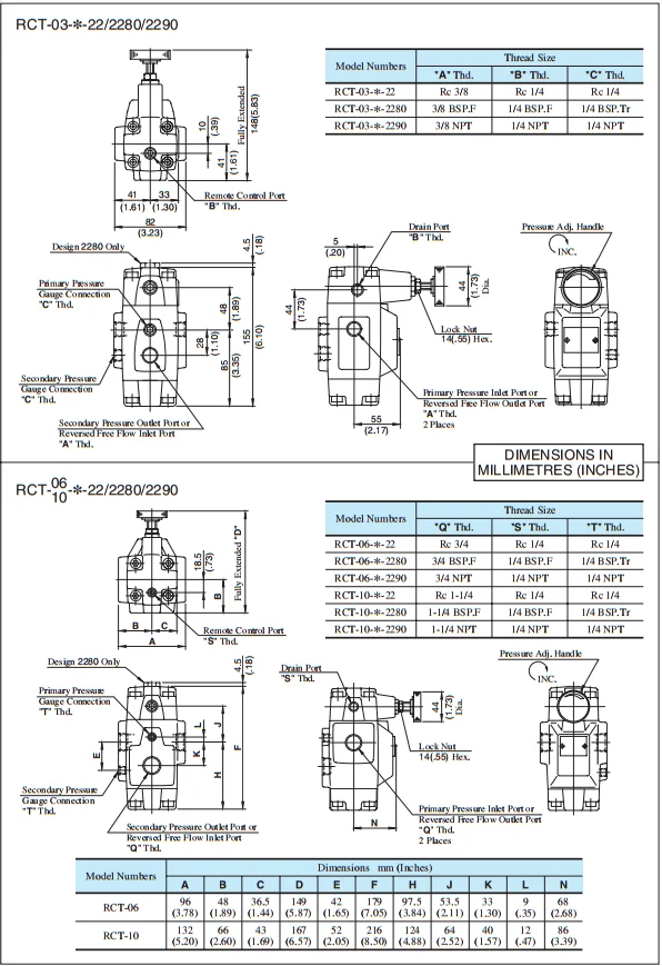 Yuken RT,RCT,RG,RCG Of RT-03,RCT-03,RG-03,RCG-03,RT-06,RCT-06,RG-06,RCG ...