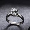 Certified 1 Carat Charled Colvard Forever One D-E-F Color Real 18K Pure White Gold Moissanite Diamond Engagement Wedding Rings