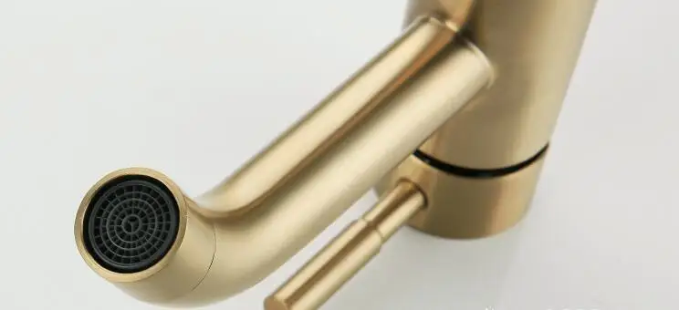 Stainless Steel Brushed Gold Bathroom Faucet Mixer Basin Tap