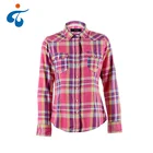 Best selling designer fancy long sleeve 100% cotton check custom women shirts
