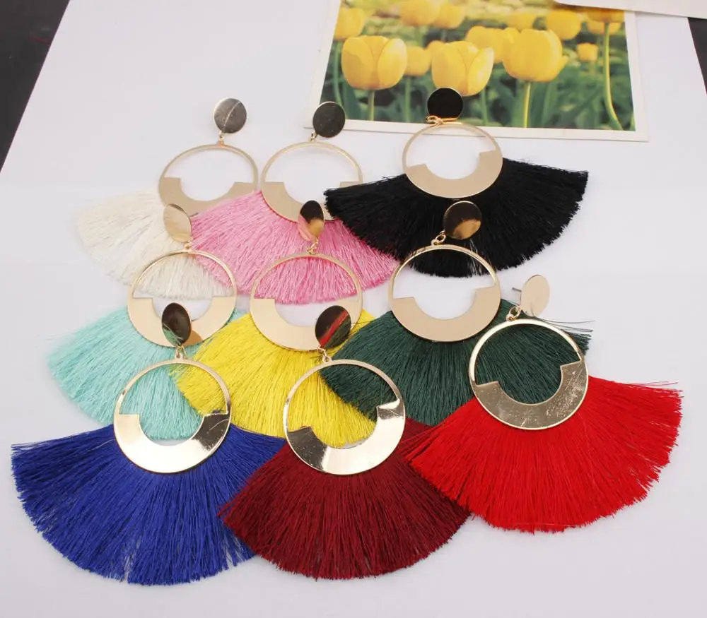 6 pairs of tassel hoop earrings Bohemian fan pendant earrings women wear daily, party earrings, Picture
6 pairs of tassel hoop earrings Bohemian fan pendant earrings women wear daily, party earrings, Picture