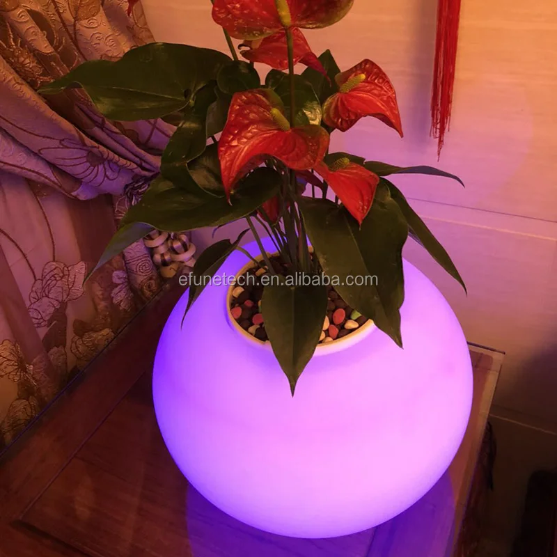 new products 2018 rgb color changing battery powered illuminated lighted led fancy mini indoor planter pot
