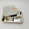 High Quality Steel cover stainless steel 3 compartment dinner plate tray lunch box