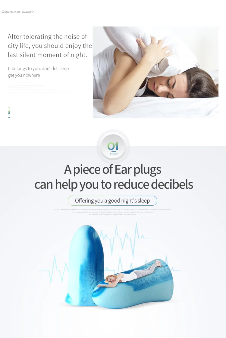 Amazon Custom Deepsleeps Reuseabl Ear Plugs Bulk For Sleeping Soft Foam Moulded Earplug in Plastic Case