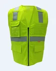 FR 100% Polyester Security Uniform ANSI 107 Reflective Safety Vest With Pockets Flam resistant