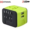 Travel luggage bags accessories worldwide universal USB travel adapter power adaptor with wall plug socket for iphone & Samsung