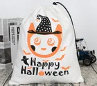 Halloween sales promotional cotton drawstring bag