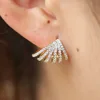 Gold filled gold plated 14k 18k customized arround ear 2018 new design encircle cz stud earring