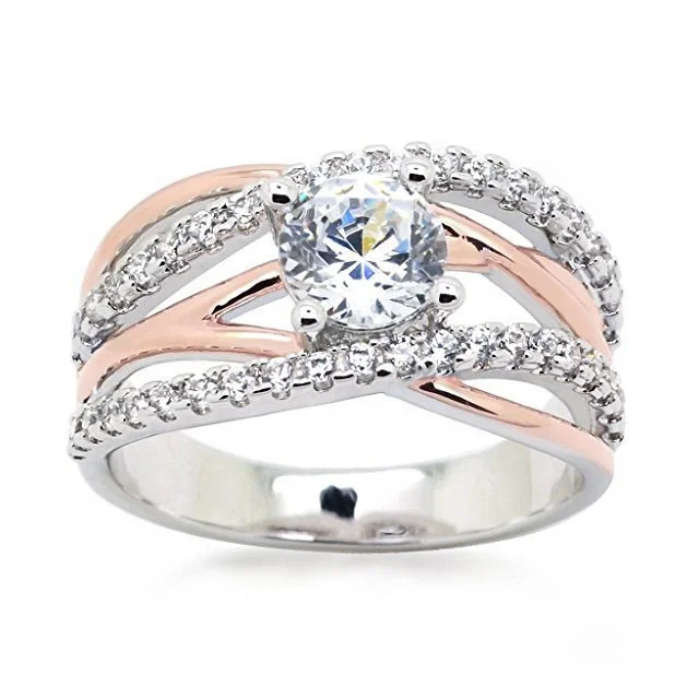 Hollow Two-tone Color Rose Gold Flower Cubic Zirconia Ring for Female Fashion Popular Rhinestone Wedding Rings for Women
Hollow Two-tone Color Rose Gold Flower Cubic Zirconia Ring for Female Fashion Popular Rhinestone Wedding Rings for Women