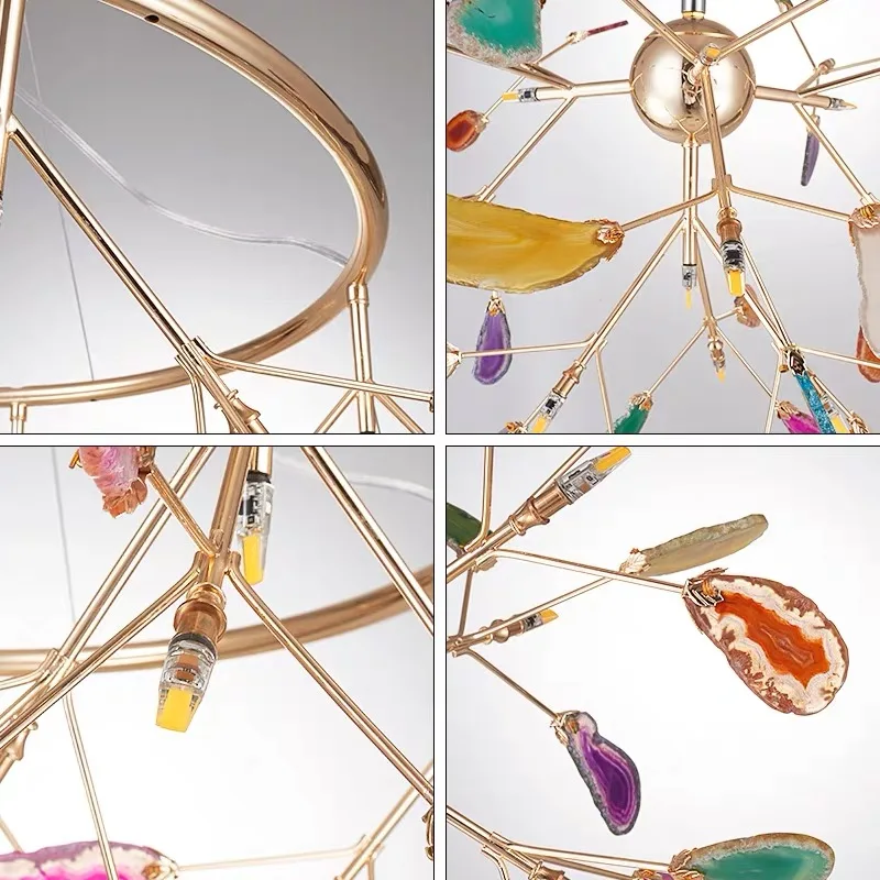 Factory  modern industrial led chandelier colorful pendant G4  lamp bedroom living room chandeliers