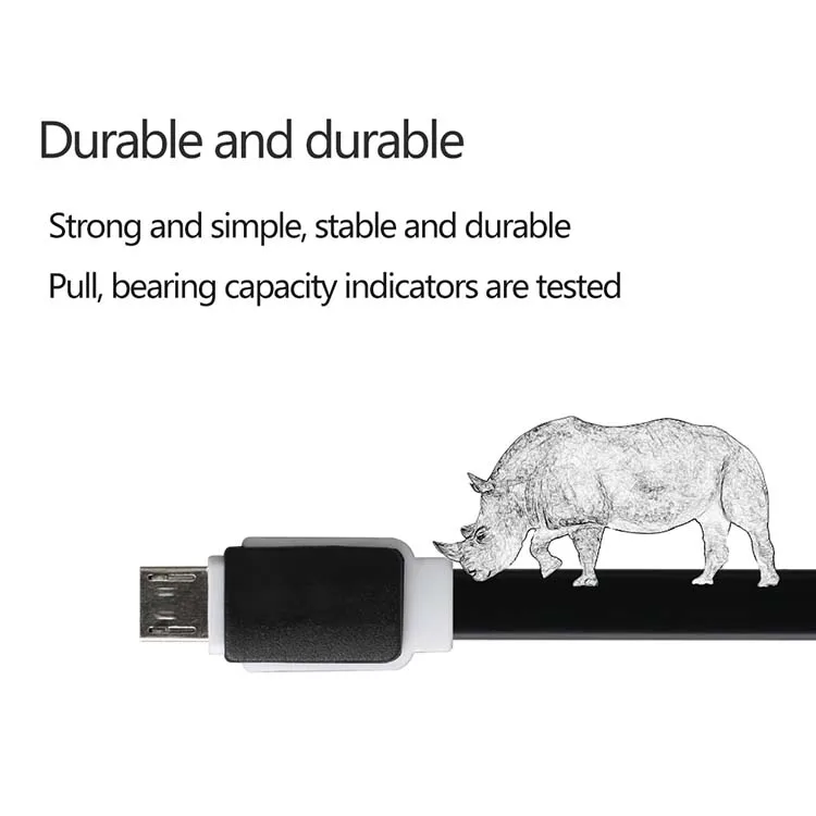 Upgrade chip 2.0 Noodle Micro USB cable for mobile phone used for home/ car/office/ travel - ANKUX.COM