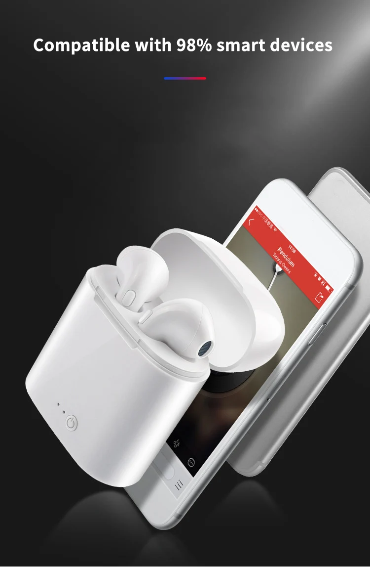 2019 hot selling Mini Wireless Music Stereo Sound Bass Handfree Blue tooth Earbud TWS i7s Headphone Earphone - ANKUX.COM