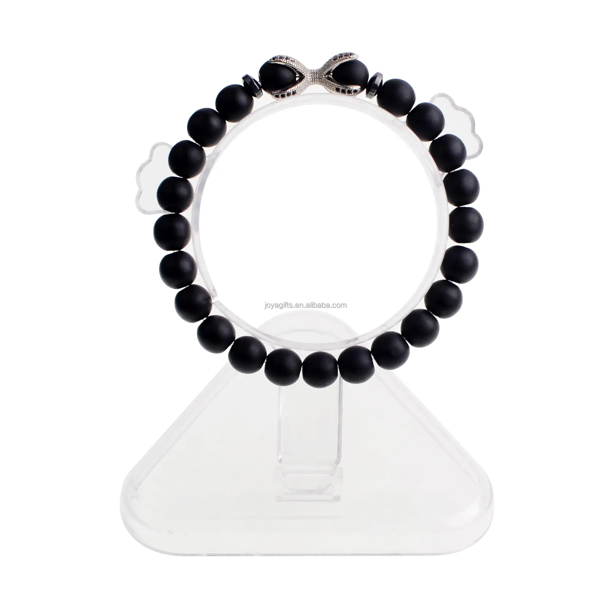2018 New style Silver CZ Peanut Matted With 8MM Black Matte Onyx Round Beads Bracelet, As picture
2018 New style Silver CZ Peanut Matted With 8MM Black Matte Onyx Round Beads Bracelet, As picture