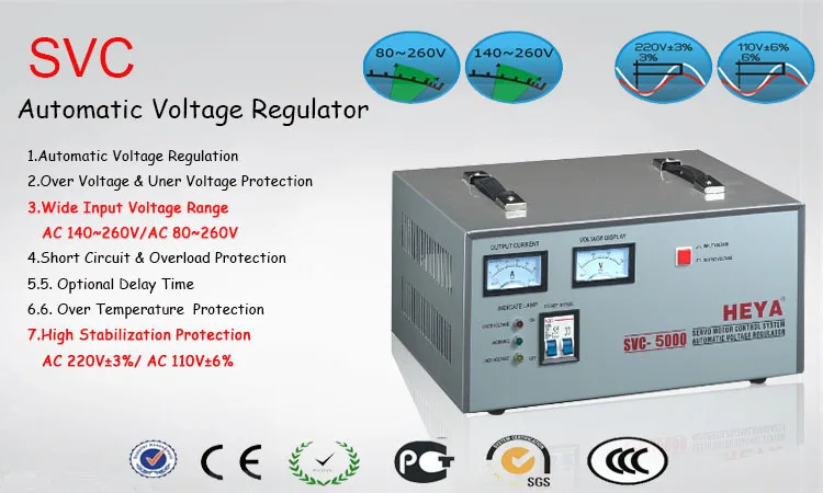10Kw 80% Power Meter Display Single Phase Servo Type Svc 10Kva Ac Automatic Voltage Regulator