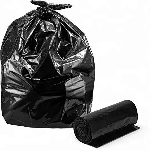 Heavy Duty Black Reusable Garden Rubbish Bag Customizable Size Side Gusset Heat Seal PE Material for Garbage Industrial Use