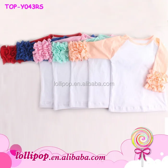 2016赤ちゃん服ファッションキッズ女の子服アイシングフリルラグランtシャツ3/4スリーブトップとストライプパンツ服2ピースセット仕入れ・メーカー・工場