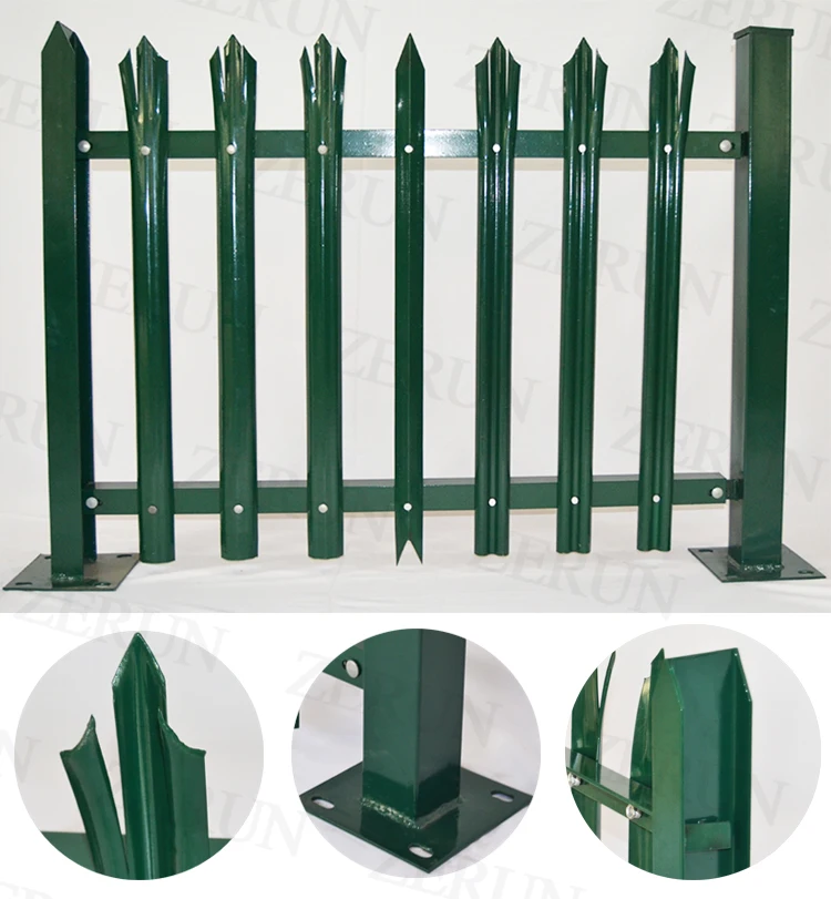 W profile triple pointed top security palisade fence