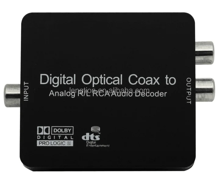 Premium Digital to Analog Audio Decoder SPDIF/Coaxial 5.1-Channel Input to RCA L/R/3.5mm Headphone Output