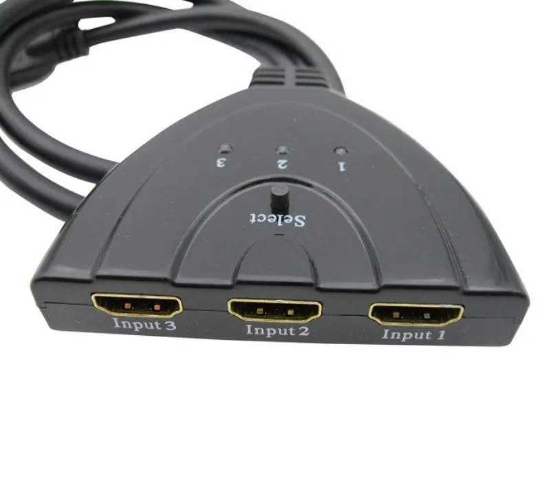 3x1 Auto Switch 3 Port HDMI Switcher 3-In 1-Out With button switch Converter 1 in 3 out Cable - ANKUX.COM