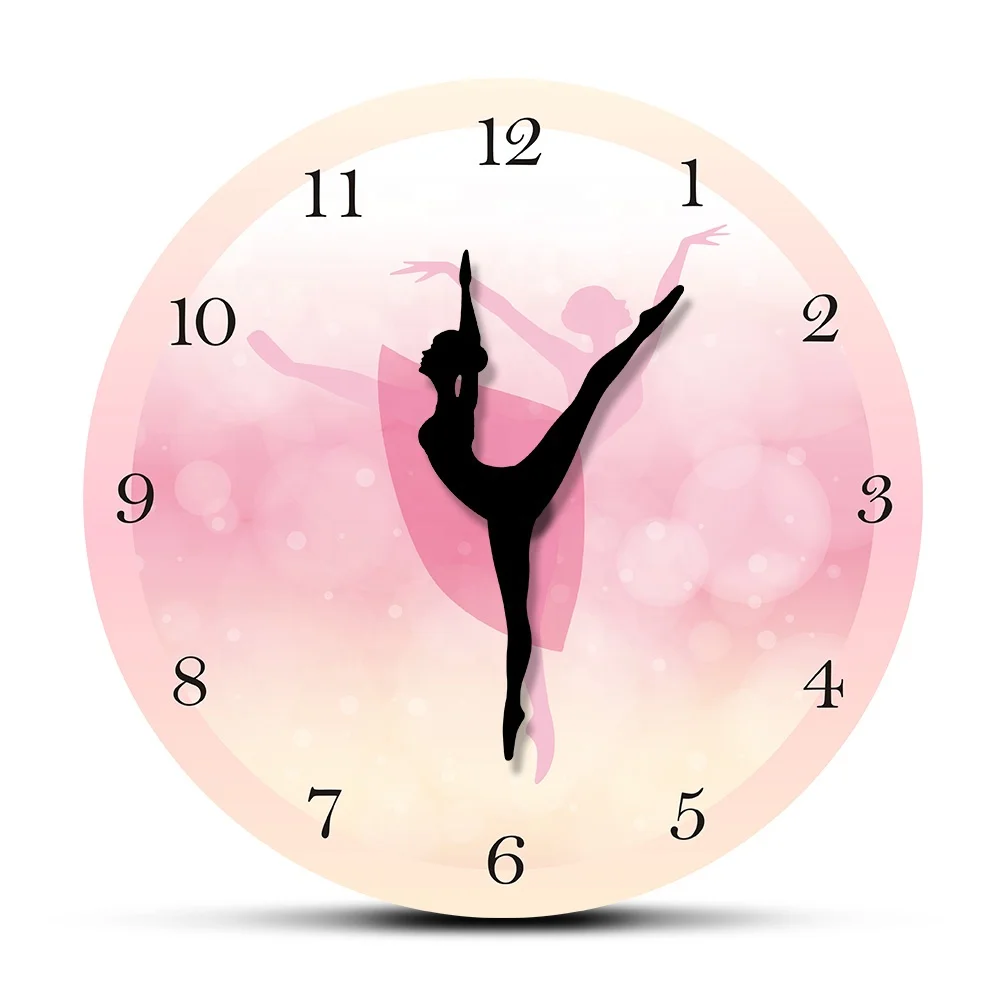 Bale Dansçı Kız Pembe Saat Dans Balerin Hareketli el Prenses Bale Sevgilisi Hediye Odası Modern Saat