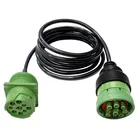 9 Pin green Deutsch connector male to female J1939 Type 2 Extension Cable 7 Feet AWG26 Shielded