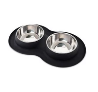 

Dog Bowls Stainless Steel Water and Food Feeder with Non Spill Skid Resistant Silicone Mat for Pets Puppy Small Medium Dogs