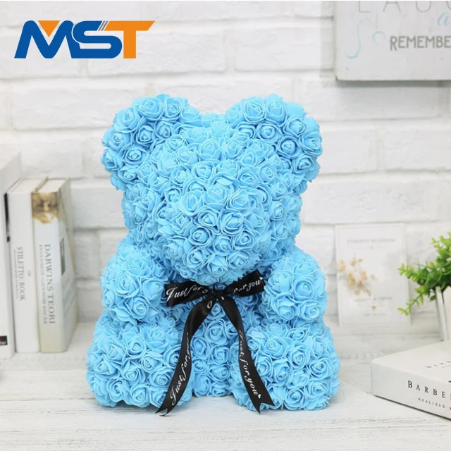 Factory price novelty forever love cute pe rose flower foam bear For Birthday Gifts .jpg