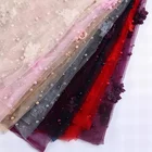 New style African beaded lace with stone stock lot in japan organza micro polyester fabric wedding dress