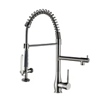 Fapully European Nickel Brushed Pull Out Kitchen Spring Faucet Mixer Tap Griferia Cocina