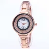 Vogue rose gold alloy watch case and band women bracelet wrist watch with box cardboard for sale