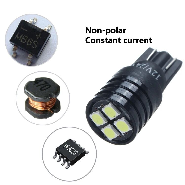 New Design High Lumen 4SMD 3030 T10 194 168 2825 W5W Interior LED Bulb For Car Replacement 12V 24V
