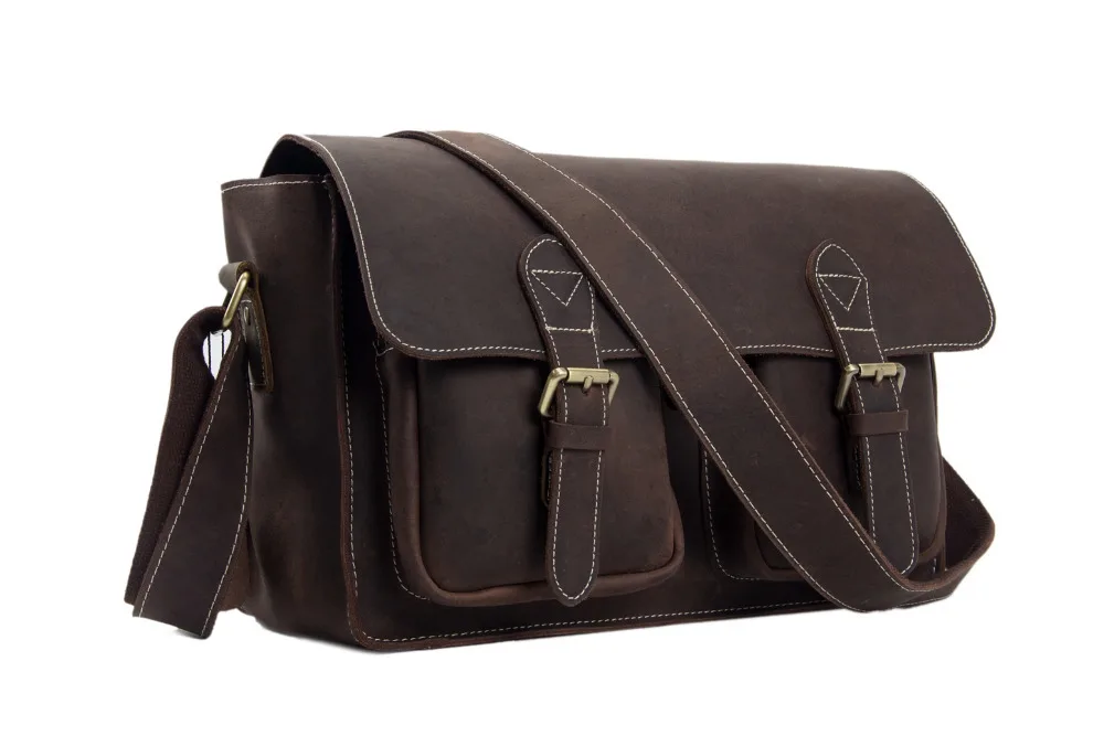 ROCKCOW Hotsale Men Designer Leather Bag Genuine Leather Cross Body Bags Portfolio Satchel Messenger Bag 6915