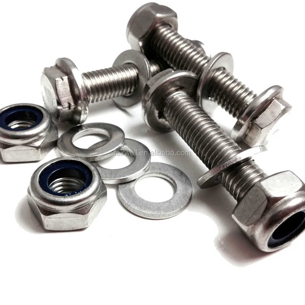 Hexagon Head Nylock Bolt With Nylon Lock Nut Buy Nylock Bolt