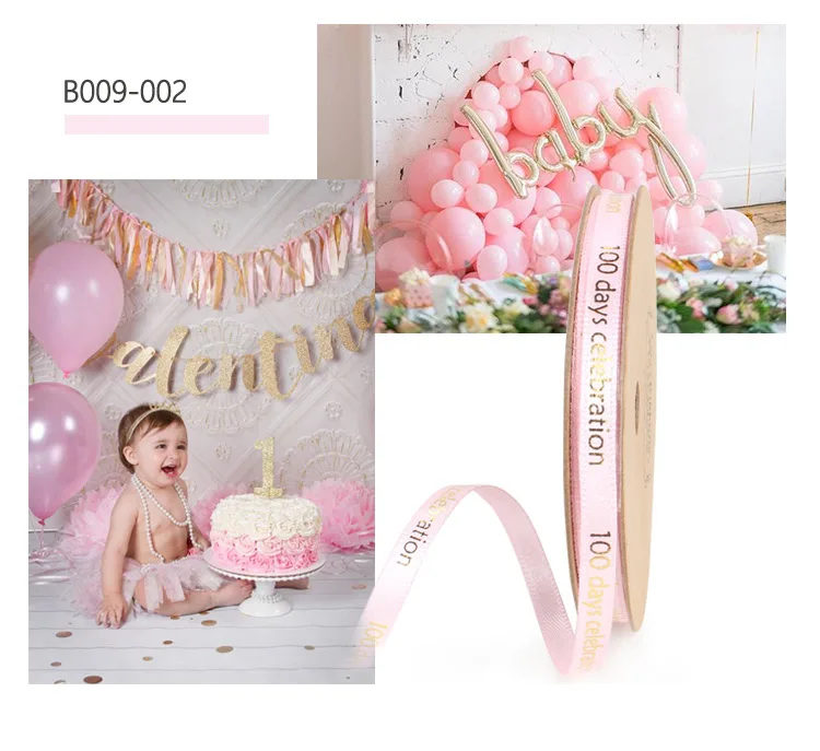 celebration polyester satin ribbon for babys 100th day party