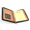 Coloful custom a 4 leather notebook zipper with calculator for business gift