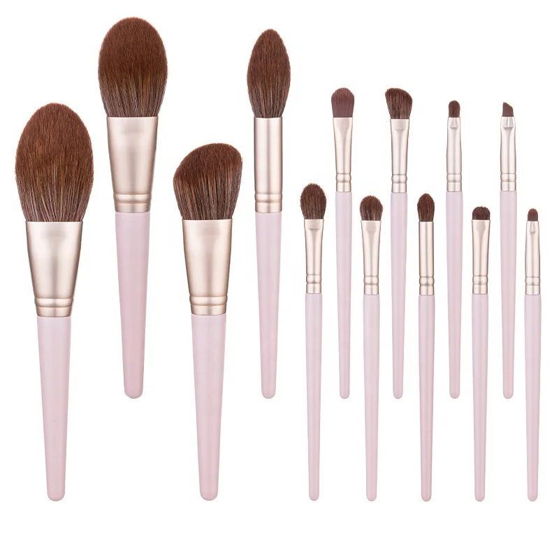 High-end Soft Dense Synthetic Makeup Brush Kit 13pcs Pink Wood Handle Custom Makeup Brushes Set For Foundation Powder Eyeshadow
High-end Soft Dense Synthetic Makeup Brush Kit 13pcs Pink Wood Handle Custom Makeup Brushes Set For Foundation Powder Eyeshadow