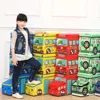 Cardboard color fashion ornament non woven fabric child cute foldable storage boxes
