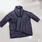 Black LEATHER Feather Down Winter Coat Women