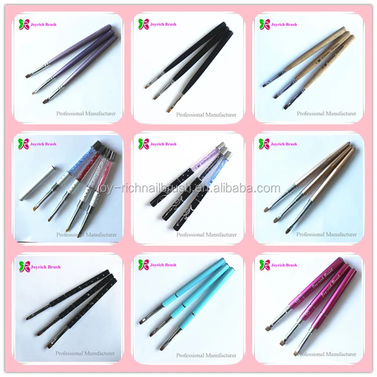 Black or white wooden nylon gel nail art pinceles brush 5.jpg