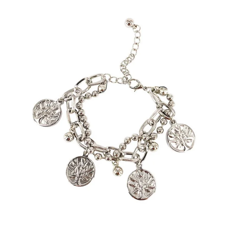 European American Creative family life tree coin charms bracelet stack multilayered bracelet women female ladies unisex bracelet, As photo
European American Creative family life tree coin charms bracelet stack multilayered bracelet women female ladies unisex bracelet, As photo