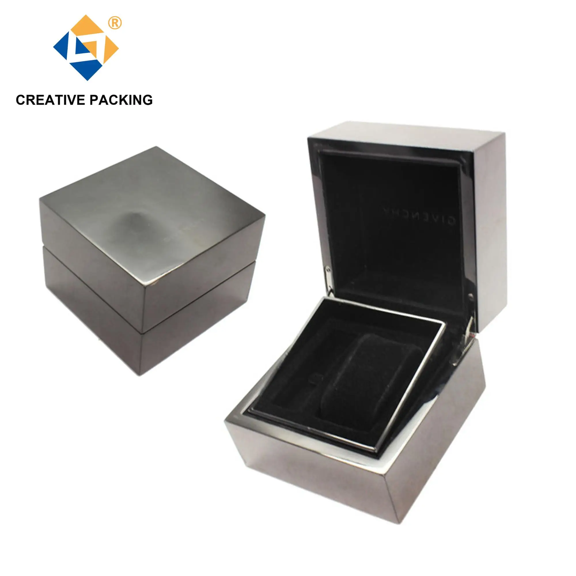 classic black wooden single watch gift box for watch