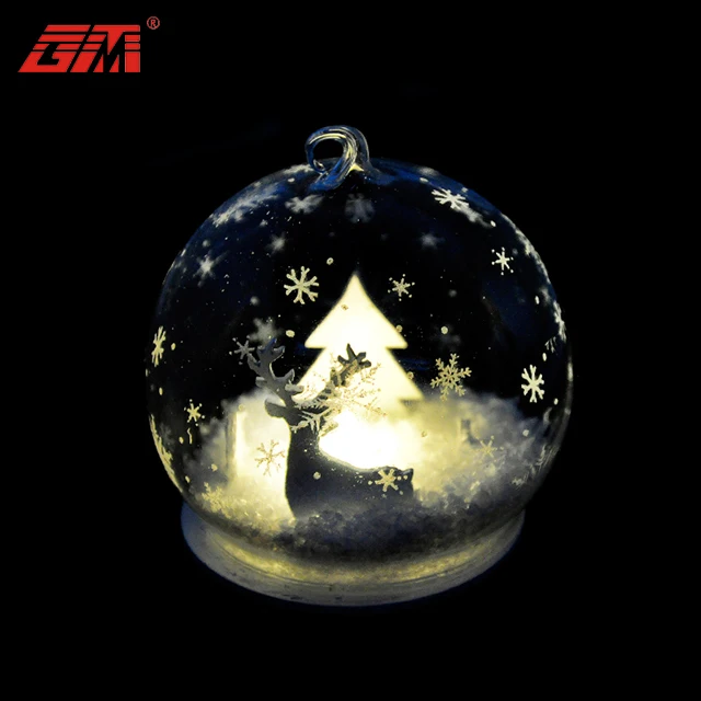 personalized glass christmas ball ornaments with led wholesale