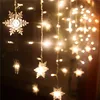 Snowflake String light 11.5ft Fairy curtain light Decorative christmas lights for Home Wedding Party Holiday decor warm white