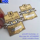 wenzhou wine /liquor bottle aluminum label,gold foil embossing metal wine labels