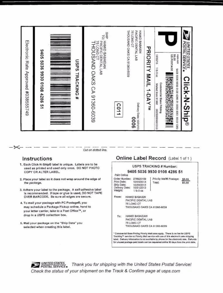 Usps Shipping Label 228 Templates